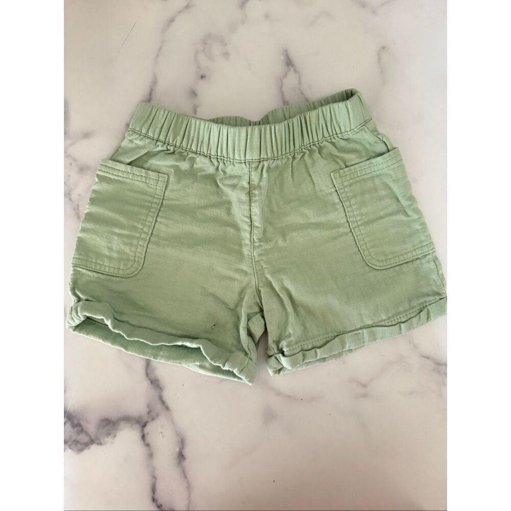 Cat & Jack girls 5t light pastel green shorts cotton summer casual stretchy wais